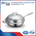 32cm China tableware multi-purpose stainless steel cooking wok